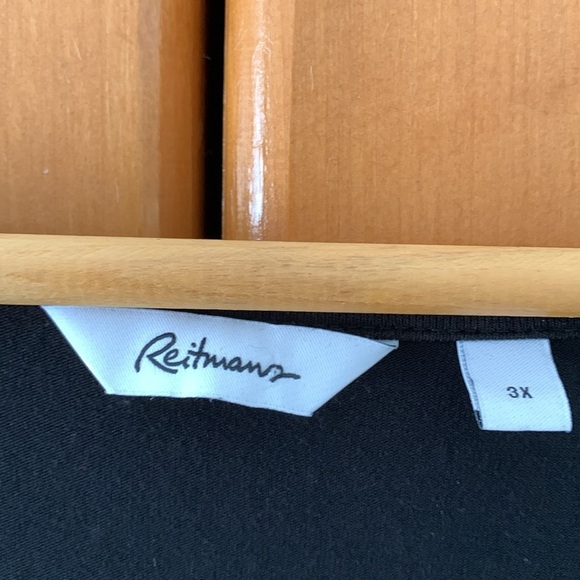 Reitmans Black Polka Dot V-Neck 3X - Picture 3 of 7